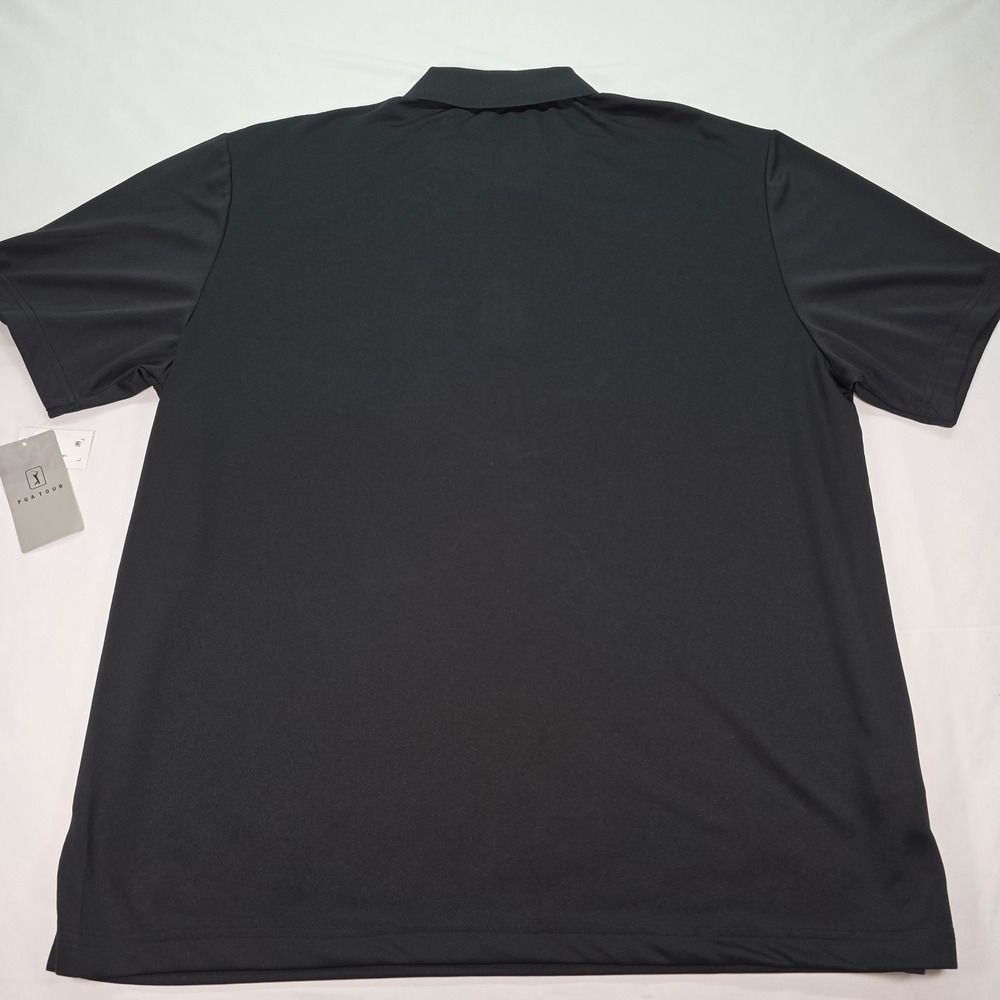 PGA Tour Airflux Mesh Polo Shirt Mens XXL Black Short Sleeve Golf Top New - Picture 6 of 6